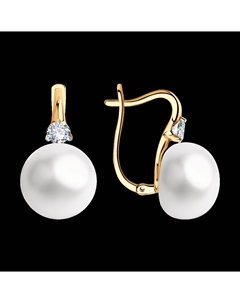 Серьги из золота с жемчугом и фианитами Sokolov