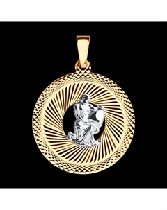 Подвеска из комбинированного золота с алмазной гранью Sokolov