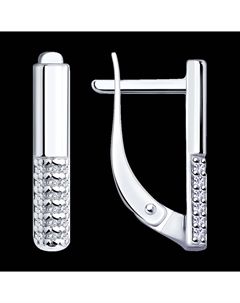 Серьги из серебра с фианитами Sokolov