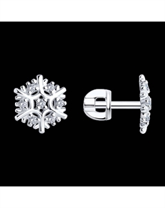 Серьги из серебра с фианитами Sokolov