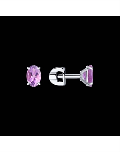 Серьги-пусеты из серебра с аметистами Sokolov