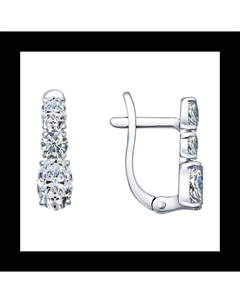 Серьги из серебра с фианитами Sokolov