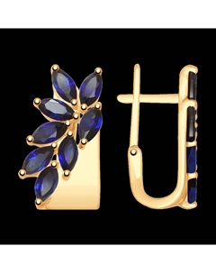 Серьги из золота с синими корунд (синт.) Sokolov