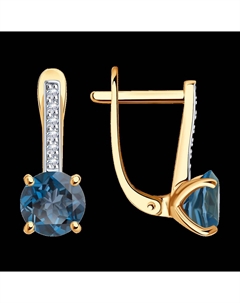 Серьги из золота с лондон топазами и фианитами Sokolov