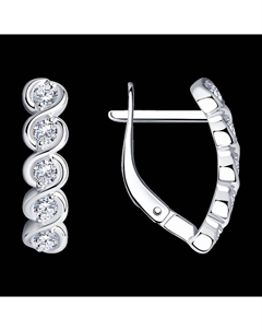 Серьги из серебра с фианитами Sokolov