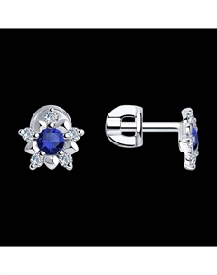 Серьги из серебра с фианитами Sokolov