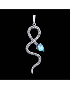 Подвеска из серебра с топазом и фианитами Sokolov