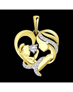 Подвеска из желтого золота с фианитами Sokolov