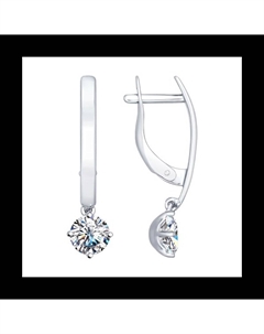 Серьги из серебра с фианитами Sokolov