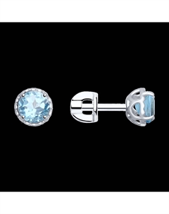Серьги из белого золота с топазами Sokolov