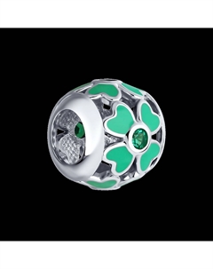 Подвеска-шарм из серебра с эмалью с фианитами Sokolov