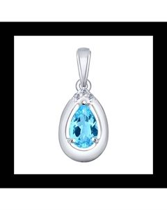 Подвеска из серебра с топазом и фианитами Sokolov