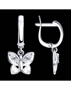 Серьги из серебра с фианитами Sokolov