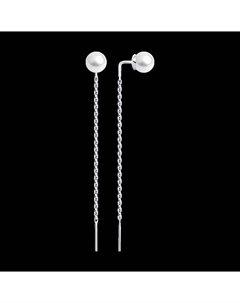 Серьги-продевки из серебра с жемчугом Sokolov