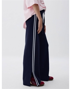 Широкие вязаные брюки с лампасами для девочек Sela