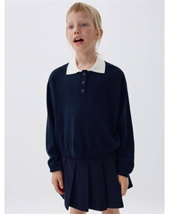 Вязаный джемпер с воротником поло для девочек Sela