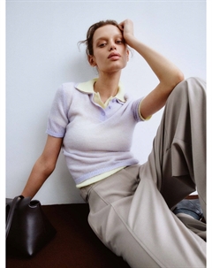 Вязаное поло с содержанием шерсти и мохера Sela