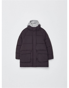 Зимняя стеганая куртка с трикотажным капюшоном для девочек Sela