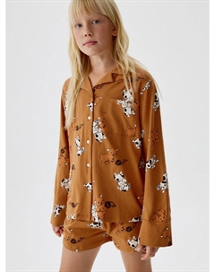 Трикотажная пижама с принтом для девочек Sela