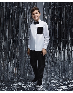 Брюки для мальчика из эко-кожи с поясом на резинке и манжетами Gulliver