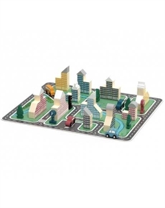 Конструктор блочный "Современный городской квартал" в ведре Viga