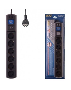 Сетевой фильтр HV6 2м (6 розеток) черный Most