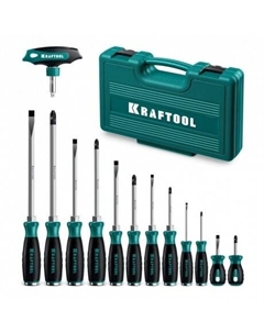 Набор ударных отверток IMPACT 13 шт, сквозной стержень Cr-Mo, (25035) Kraftool