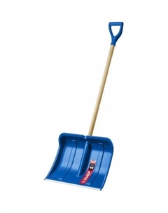 Лопата снеговая АЛЯСКА 500мм пластиковая с алюминиевой планкой, деревянный черенок, V-ручка Зубр