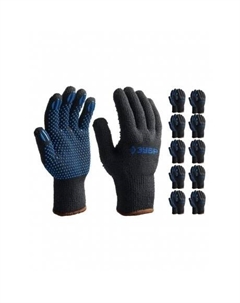 Перчатки МАСТЕР, L-XL, полушерстяные с точечным ПВХ покрытием, утеплённые, противоскользящие, 7 класс, 10 пар (11462-H10) Зубр