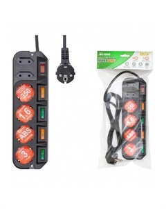 Сетевой фильтр ARG 3м (6 розеток) черный Most