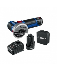 Угловая шлифовальная машина бесщеточная 12 В, d76 мм, 2 АКБ тип Т7 (2 А·ч), сумка, Профессионал (AB-76-22) Зубр