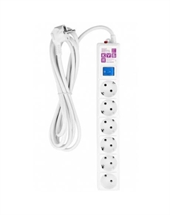 Сетевой фильтр 5 метров, 6 розеток, цвет белый (SPG(5+1)-B-15) Power cube