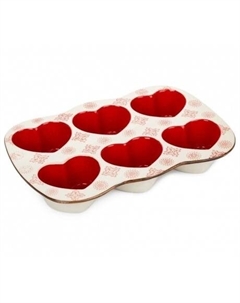 Форма для запекания и выпечки VENICE 31x21x4.5см сердечки 6 ячеек BAKE NC2245 Attribute