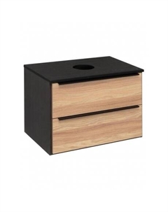 Тумба под раковину Runo подвесная дуб черный (под умывальник Moduo Square 50/ Гамма 56/ Infinity 70/ Moduo Leaf 55 ) Мальта 70 (00-00001097)