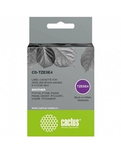 Картридж ленточный Cactus CS-TZESE4 TZe-SE4 черный для Brother PT-P700, P750W, P900W, P950W, D600VP, PT-2430PC, 2700VP, PT-E550WVP