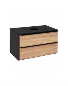 Тумба под раковину Runo подвесная дуб черный (под умывальник Moduo Square 50/ Гамма 56/ Infinity 85/ Moduo Leaf 55) Мальта 85 (00-00001099)