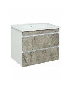 Тумба под раковину Runo подвесная серый бетон (под умывальник Оскар 75 Оскар 75) Манхэттен 75 (00-00001019)