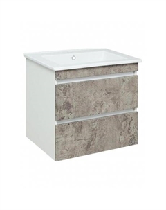Тумба под раковину Runo подвесная серый бетон (под умывальник Оскар 65 Оскар 65) Манхэттен 65 (00-00001018)