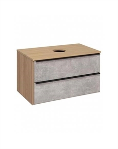 Тумба под раковину Runo подвесная серый дуб (под умывальник Moduo Square 50/ Гамма 56/ Infinity 85/ Moduo Leaf 55) Мальта 85 (00-00001100)