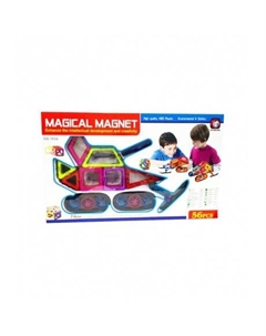 Конструктор магнитный "Снегоход" (56 дет.) в коробке в комплекте книжка с вариантами сборки, наклейки 7056A No name