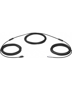 Кабель-удлинитель аудио-видео Logitech ConferenceCam Group miniDIN-miniDIN 15м черный (939-001490)