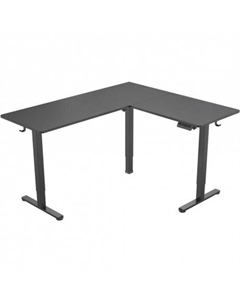 Стол для компьютера угловой подъёмный столешница МДФ черный каркас черный 140х72х60см (CS-EDXL-BBK) Cactus