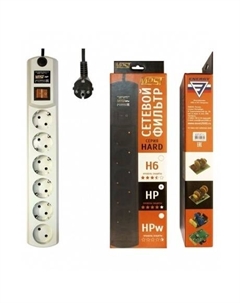 Сетевой фильтр HP 5м (6 розеток) белый Most
