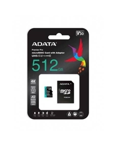 Карта памяти Micro SDXC 512GB (AUSDX512GUI3V30SA2-RA1) Adata