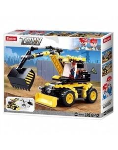 Конструктор "Экскаватор" 2в1 196 деталей в коробке Sluban