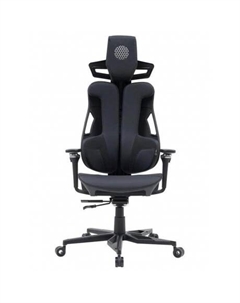 Кресло CS-CHR-DUO-BBK черный кожзам с подголов. крестов. алюминий пластик черный Cactus