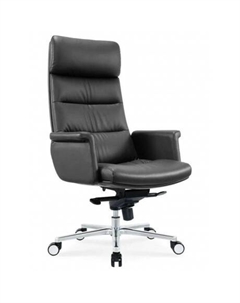 Кресло руководителя CS-LBK-AMSTERDAM кожа крестов. алюминий Cactus