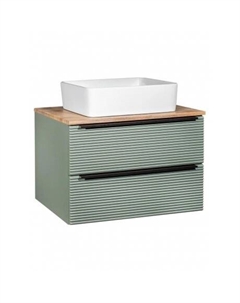 Тумба RUNO Орлеан 70 зелёный дуб натуральный подвесная под накладной умывальник (00-00002020) Runo