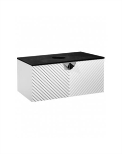 Тумба RUNO Андорра 85 белый матовый чёрный подвесная под накладной умывальник (00-00002018) Runo