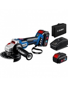 Угловая шлифовальная машина бесщеточная Т7, 20 В, 125 мм, 2 АКБ (4 А·ч), сумка, Профессионал (AB-125-42) Зубр